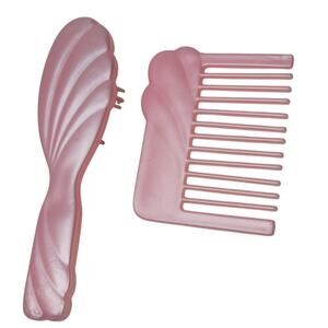 Vintage Doll Pale Pink Comb & Brush Set MUST  COMBINE